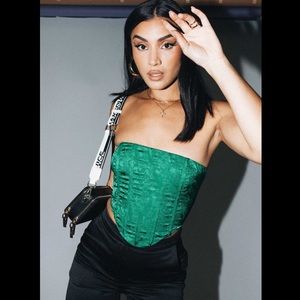 Strapless Green Top
